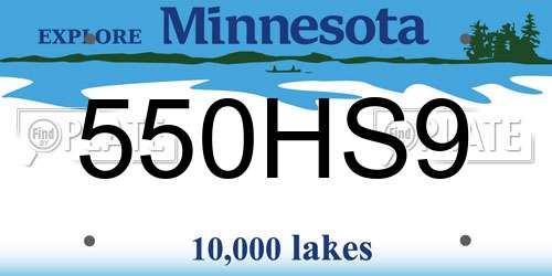 550HS9 Minnesota License Plate