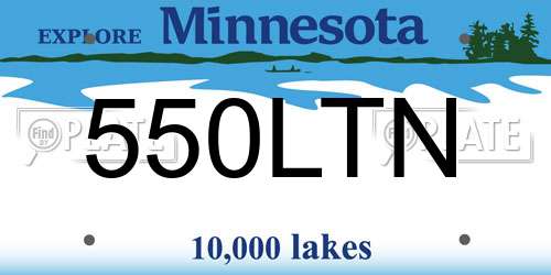 550LTN Minnesota License Plate