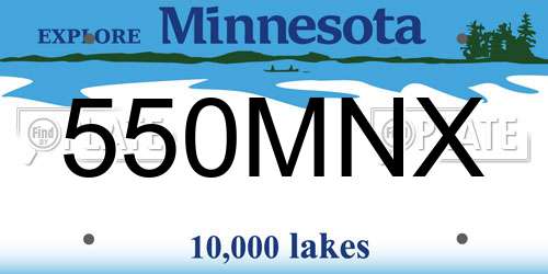 550MNX Minnesota License Plate