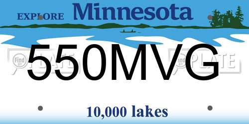 550MVG Minnesota License Plate