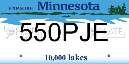 550PJE Minnesota License Plate