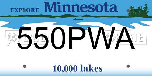 550PWA Minnesota License Plate