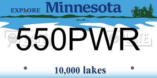550PWR Minnesota License Plate