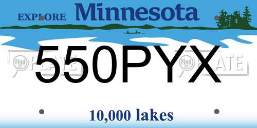 550PYX Minnesota License Plate