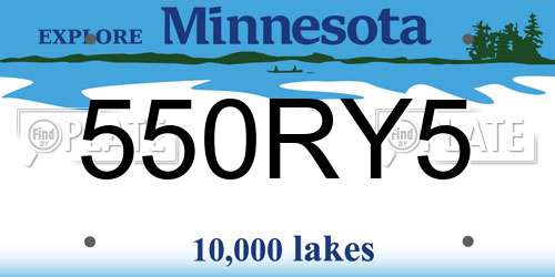 550RY5 Minnesota License Plate