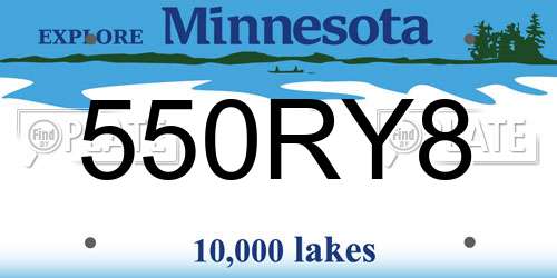 550RY8 Minnesota License Plate