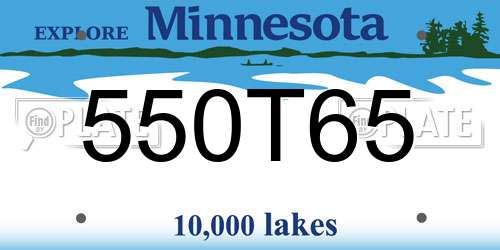 550T65 Minnesota License Plate