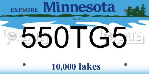 550TG5 Minnesota License Plate