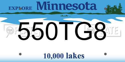 550TG8 Minnesota License Plate