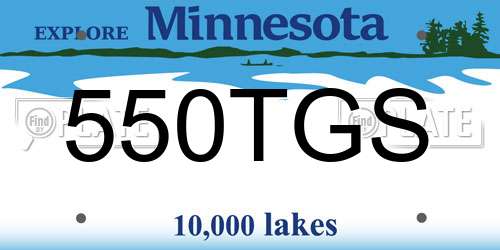 550TGS Minnesota License Plate