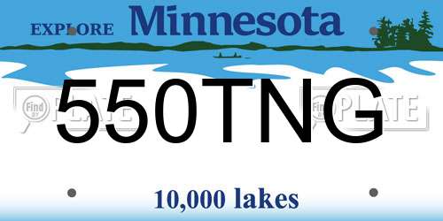 550TNG Minnesota License Plate