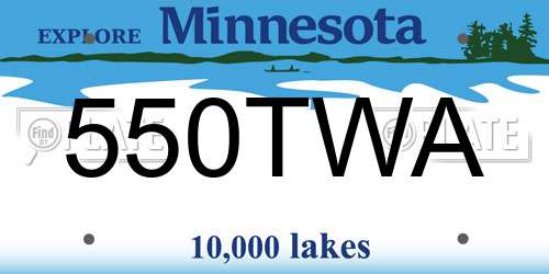 550TWA Minnesota License Plate