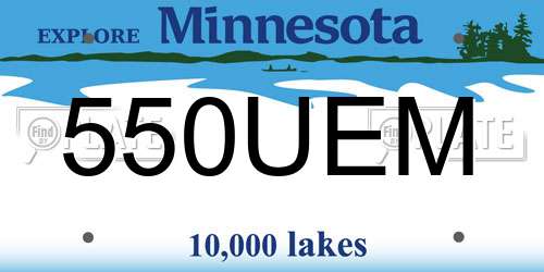 550UEM Minnesota License Plate