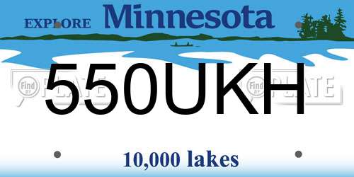 550UKH Minnesota License Plate