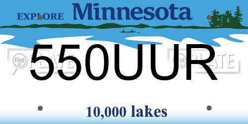 550UUR Minnesota License Plate