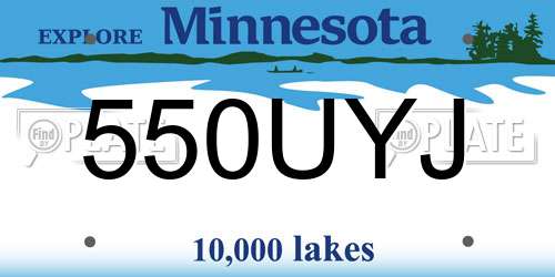 550UYJ Minnesota License Plate