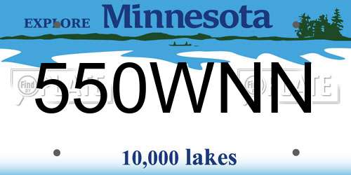 550WNN Minnesota License Plate