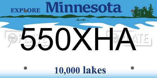 550XHA Minnesota License Plate