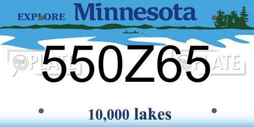 550Z65 Minnesota License Plate