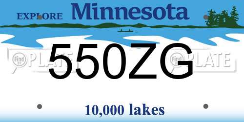 550ZG Minnesota License Plate