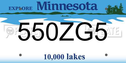 550ZG5 Minnesota License Plate