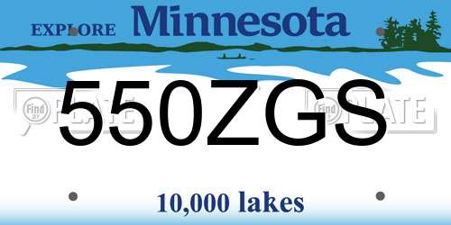 550ZGS Minnesota License Plate