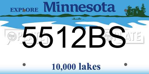 5512BS Minnesota License Plate