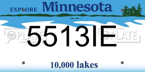 5513IE Minnesota License Plate