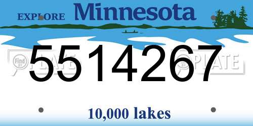 5514267 Minnesota License Plate