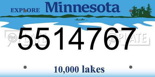 5514767 Minnesota License Plate