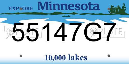 55147G7 Minnesota License Plate