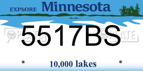 5517BS Minnesota License Plate