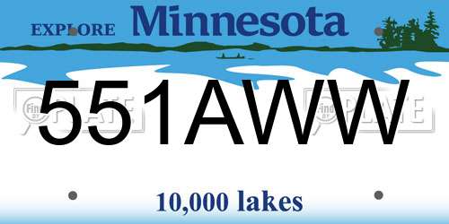 551AWW Minnesota License Plate