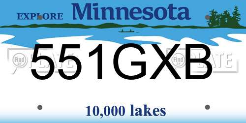 551GXB Minnesota License Plate