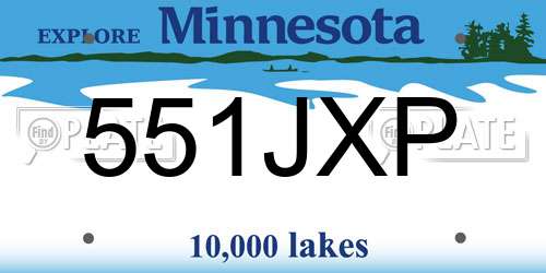 551JXP Minnesota License Plate