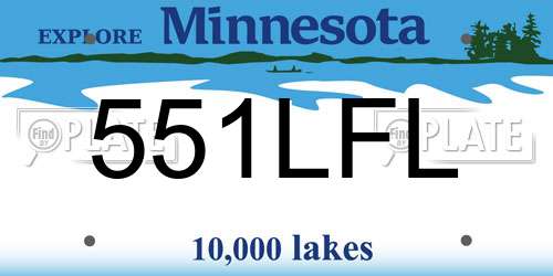 551LFL Minnesota License Plate