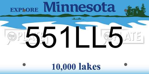 551LL5 Minnesota License Plate