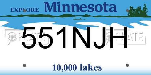 551NJH Minnesota License Plate