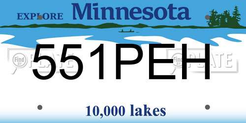 551PEH Minnesota License Plate