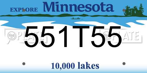 551T55 Minnesota License Plate