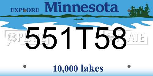551T58 Minnesota License Plate