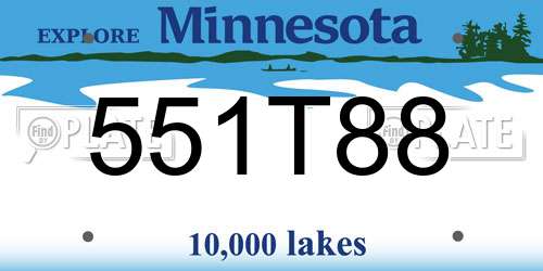 551T88 Minnesota License Plate