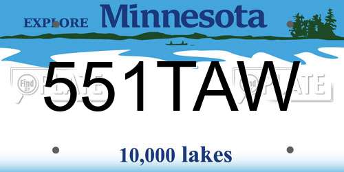551TAW Minnesota License Plate