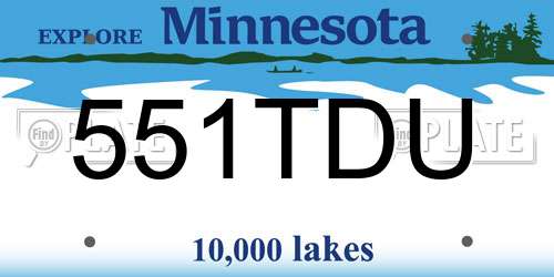 551TDU Minnesota License Plate