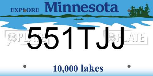 551TJJ Minnesota License Plate