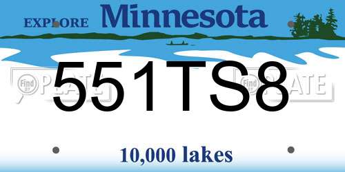 551TS8 Minnesota License Plate