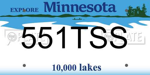 551TSS Minnesota License Plate