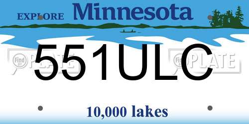 551ULC Minnesota License Plate
