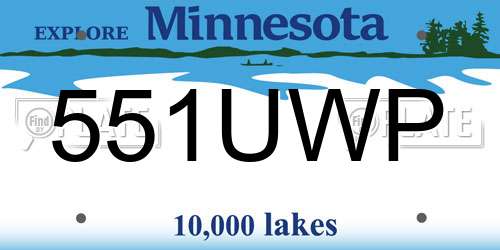 551UWP Minnesota License Plate