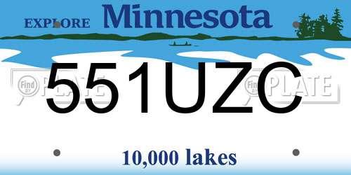 551UZC Minnesota License Plate